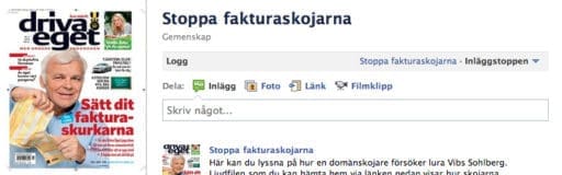 Sätt dit fakturaskojarna – på Facebook