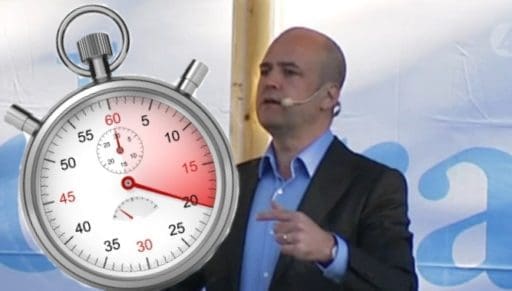 Reinfeldt gav 20 sekunder till företagarna