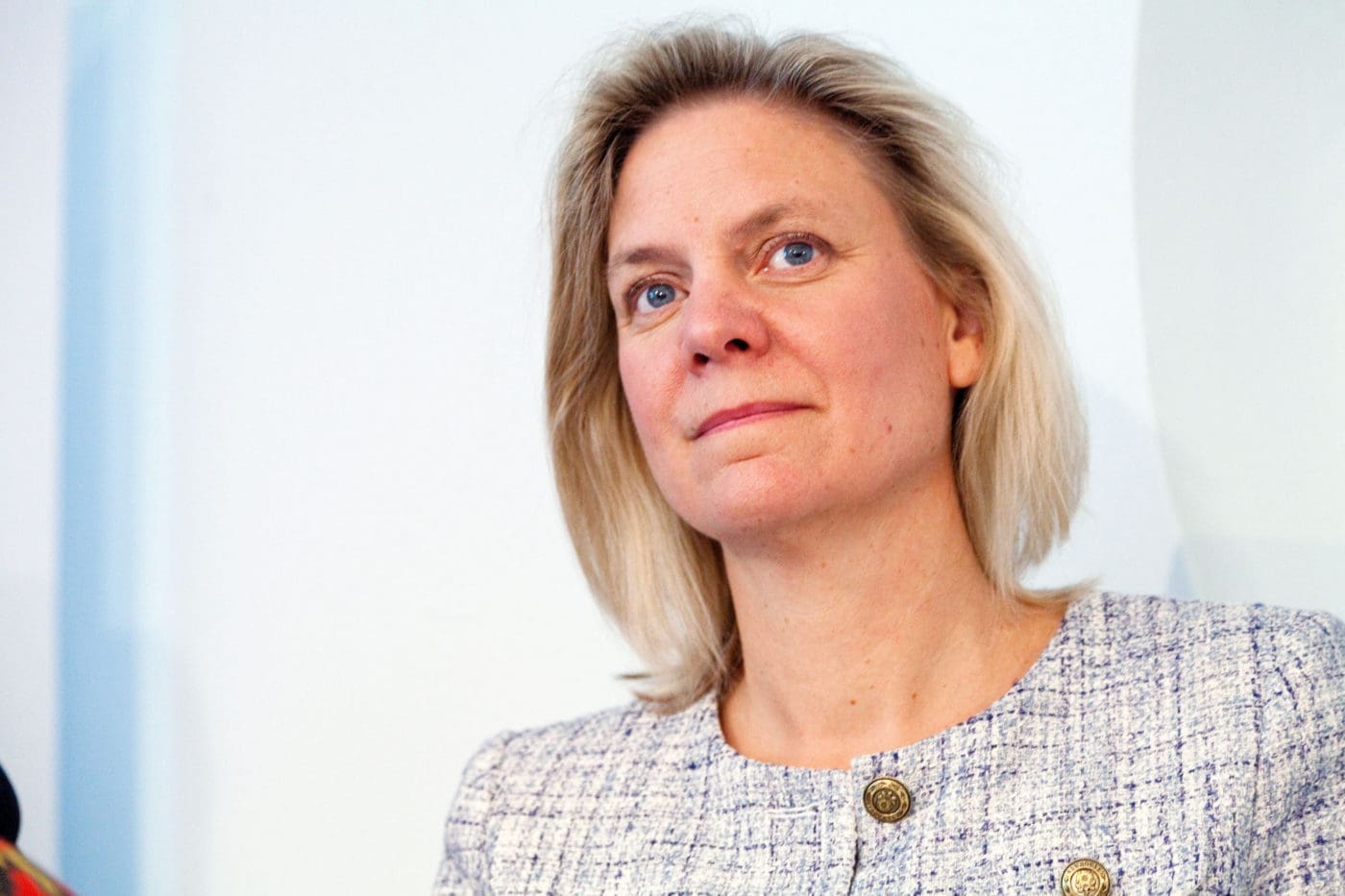 
				<![CDATA[Finansminister Magdalena Andersson (S) höll presskonferens på fredagen.]]>		