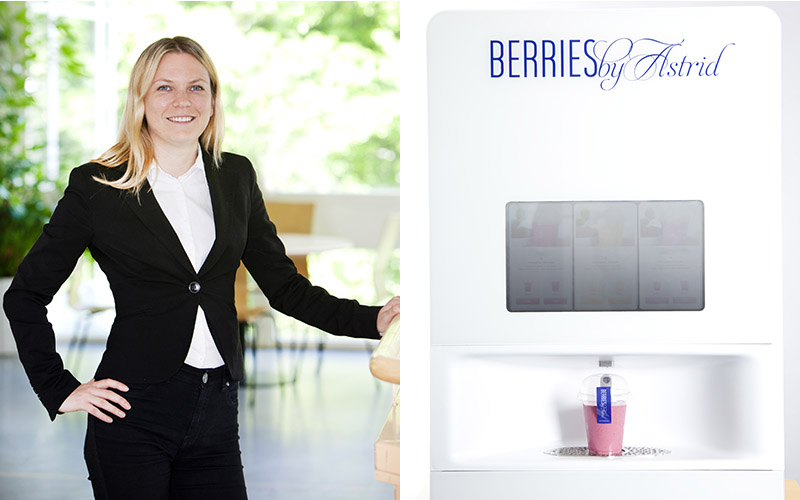 
				<![CDATA[Astrid Friborgs nya smoothieautomat kommer att finnas på platser där det rör sig mycket människor och på större kontor.]]>		