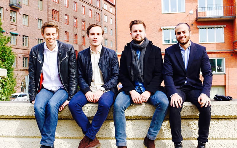 
				<![CDATA[Företaget Bonsai. Från vänster: David Karlsson, Alexander Kurtsson, Erik Hedegren och Jonas Sharma. Foto: Linus Olsson.]]>		