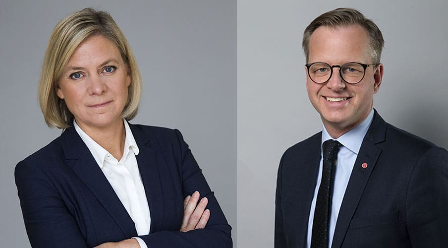 
				<![CDATA[Finansminister Magdalena Andersson och näringsminister Mikael Damberg. FOTO KRISTIAN POHL]]>		